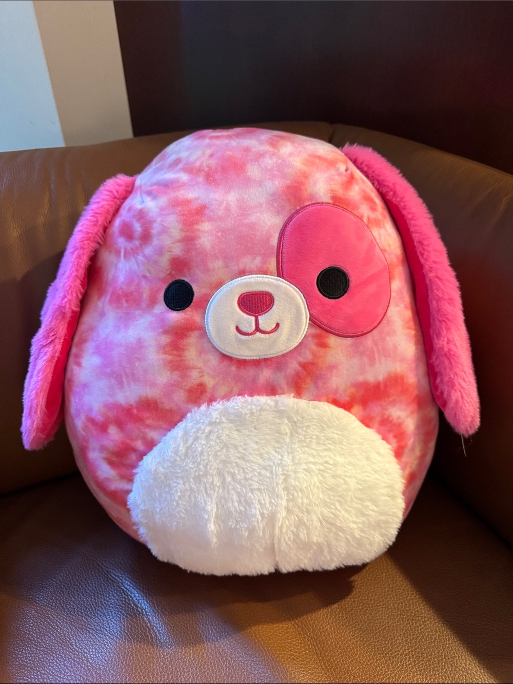 Squishmallows Pink Tie-Dye Puppy with White Belly